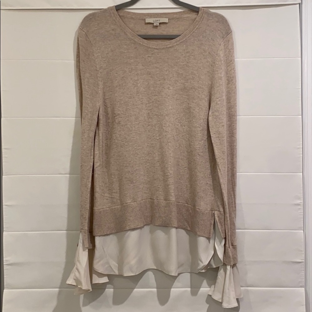 Loft sweater with attached blouse detail